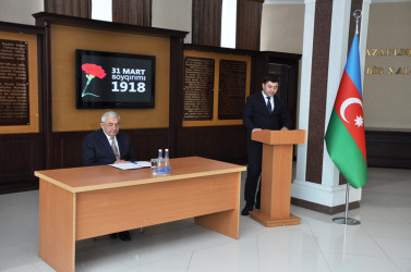 Tovuzda 31 Mart Azərbaycanlıların Soyqırımı günü ilə əlaqədar “Tarixin izi ilə” mövzusunda elmi-praktiki konfrans keçirilib