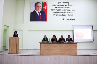 Tovuzda “Gəncləri Qoruyaq: Erkən nikaha, məişət zorakılığına və dini radikalizmə qarşı birlikdə mübarizə aparaq” mövzusunda tədbir keçirilib