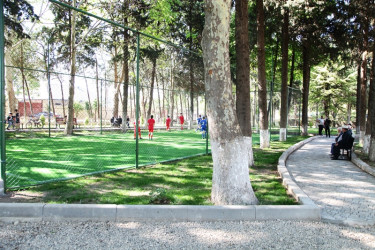 Tovuz şəhərində yeni mini məhəllə futbol meydançaları istifadəyə verilib