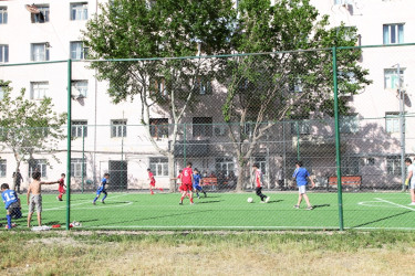 Tovuz şəhərində yeni mini məhəllə futbol meydançaları istifadəyə verilib