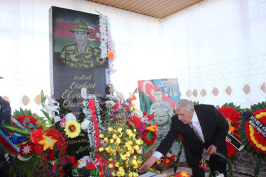 Tovuz Rayon İcra Hakimiyyətinin  başçısı Vətən müharibəsi şəhidlərinin məzarlarını ziyarət edib