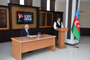 Tovuzda 31 Mart Azərbaycanlıların Soyqırımı günü ilə əlaqədar “Tarixin izi ilə” mövzusunda elmi-praktiki konfrans keçirilib