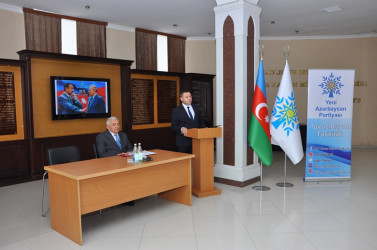 “Konstitusiya və Suverenlik İli” çərçivəsində Yeni Azərbaycan Partiyasının Tovuz rayon təşkilatının təsis edilməsinin 32-ci ildönümü qeyd olunub